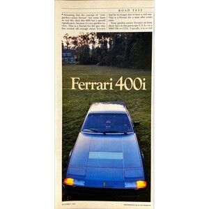 Ferrari 400i "This is a Ferrari for a man who wears suits" Vintage Print Ad 1982